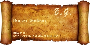 Burzu Gedeon névjegykártya